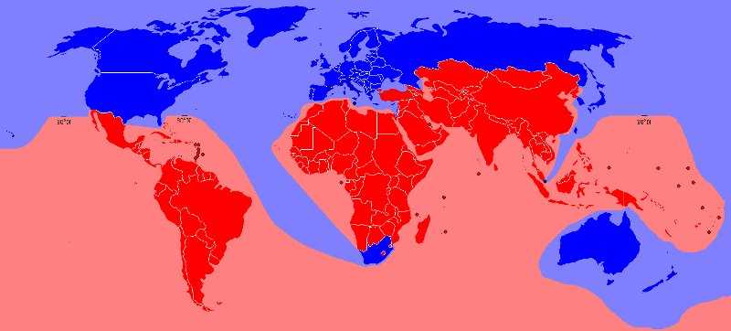 A map of the eastern and western worlds.